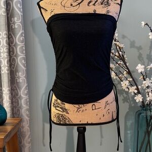 Taunt Side Ruched Tune Tope with Sparkle Threading